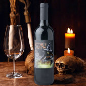 Hexen Bräunen Hexen-Halloween-Party Weinetikett