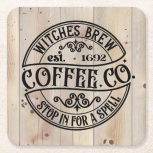 Hexen Brew Coffee Co Rechteckiger Pappuntersetzer