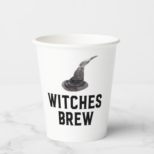 Hexen Brew | Frohe Halloween | Hexenhut Pappbecher (Vorderseite)