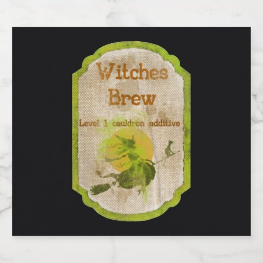Hexen Brew Halloween Beer Labels Bierflaschenetikett (Einzelnes Label)