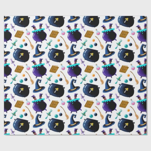 Hexen Brew Halloween Muster Geschenkpapier (Flach)