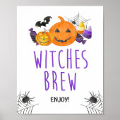 Hexen Brew Halloween-Party Drink Zeichen Poster (Vorne)