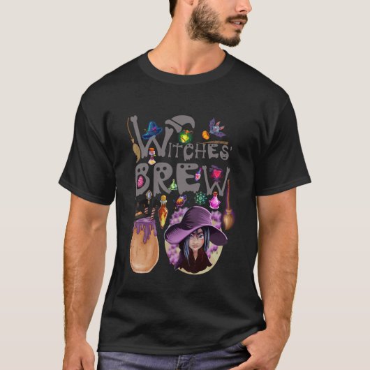 Hexen Brew Halloween T-Shirt (Vorderseite)