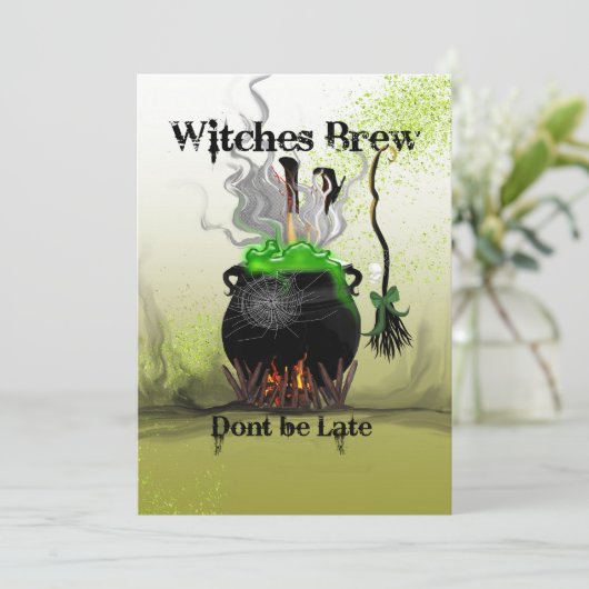 Hexen Brew-Party Einladung (Stehend Vorderseite)