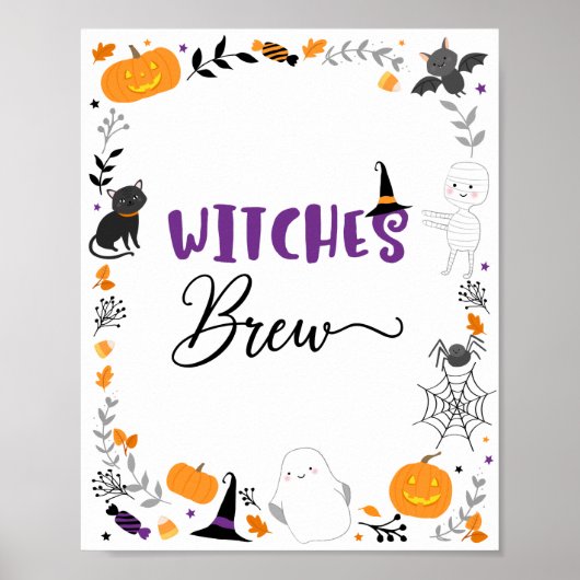 Hexen Brew Spooktacular Halloween-Party Sign Poster (Vorne)