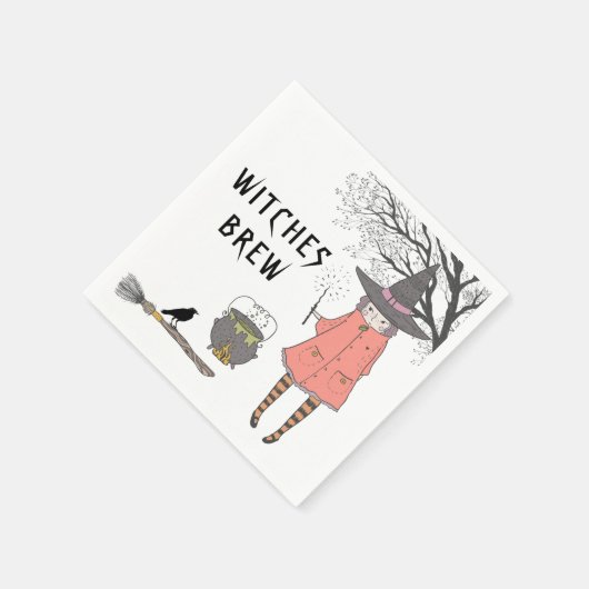 Hexen Brew Spooky Hexe Serviette (Ecke)