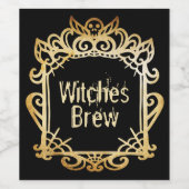 Hexen Brew | Spooky Skull Decorween Weinetikett (Einzelnes Label)