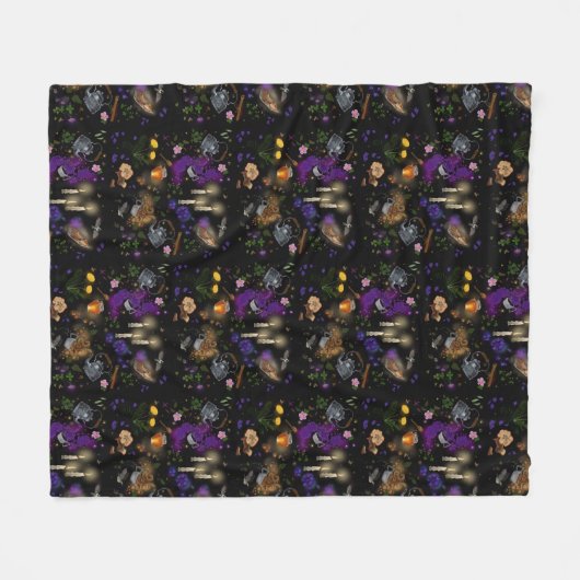 Hexen Brew Tee und Cotattcore Muster Fleecedecke (Vorderseite (Horizontal))