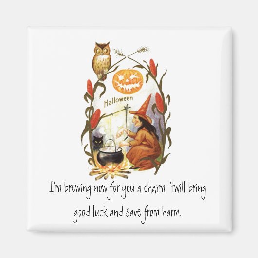 Hexen Brew Vintag Halloween Magnet (Vorne)