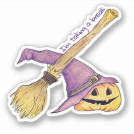 Hexen Broom Halloween Aufkleber