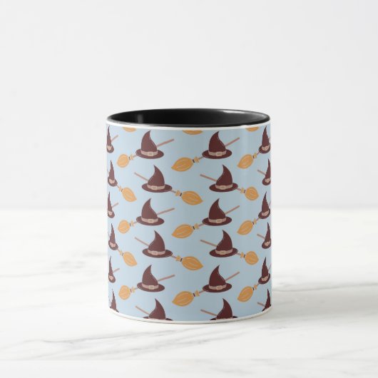 Hexen Broomsticks und Hat Pattern Halloween-Tasse Tasse (Zentrum)
