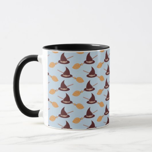 Hexen Broomsticks und Hat Pattern Halloween-Tasse Tasse (Links)