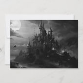 Hexen Burg Halloween-Party Einladung (Rückseite)