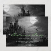 Hexen Burg Halloween-Party Einladung (Vorne/Hinten)