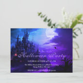 Hexen Burg Halloween-Party Einladung (Stehend Vorderseite)