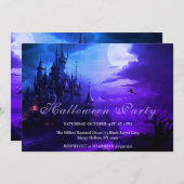Hexen Burg Halloween-Party Einladung (Vorne/Hinten)