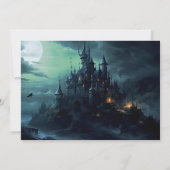 Hexen Burg Halloween-Party Einladung (Rückseite)