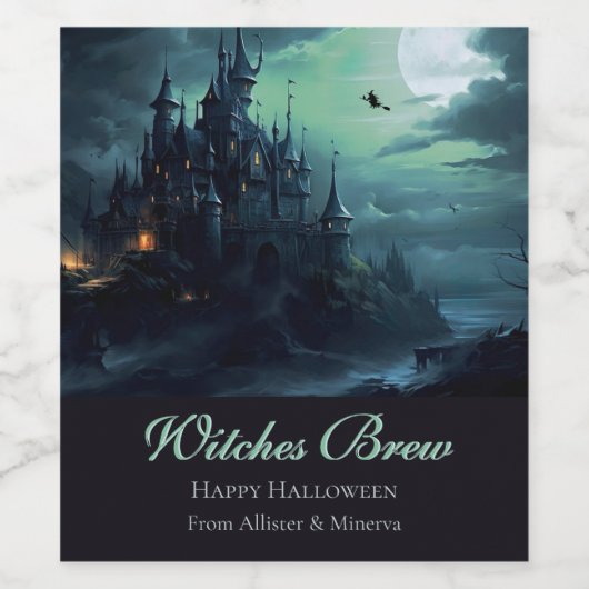Hexen Castle Halloween Weinetikett (Einzelnes Label)