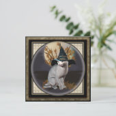 Hexen Cat Halloween-Party Square Einladung (Stehend Vorderseite)