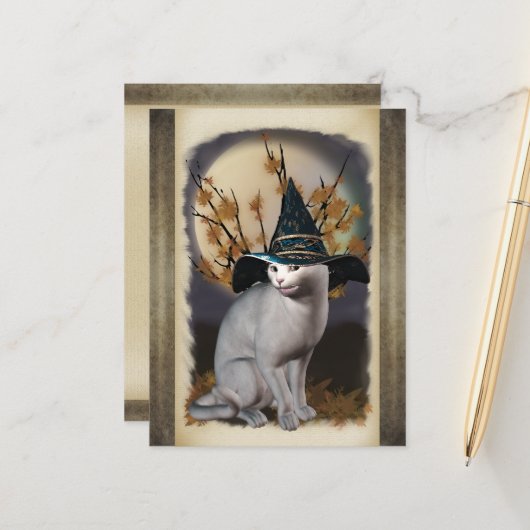 Hexen Cat Postcard Postkarte (Vorderseite/Rückseite Beispiel)