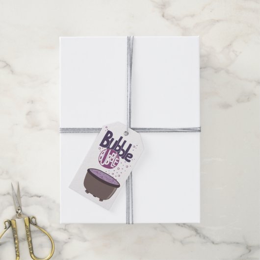 Hexen Cauldron - Blasen-Handschrift Geschenkanhänger (Mit Garn)