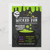 Hexen Cauldron Halloween Einladung (Vorderseite)