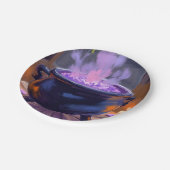 Hexen Cauldron Lila Halloween-Party Spooky Pappteller (Schrägansicht)