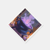 Hexen Cauldron Lila Halloween-Party Spooky Serviette (Ecke)