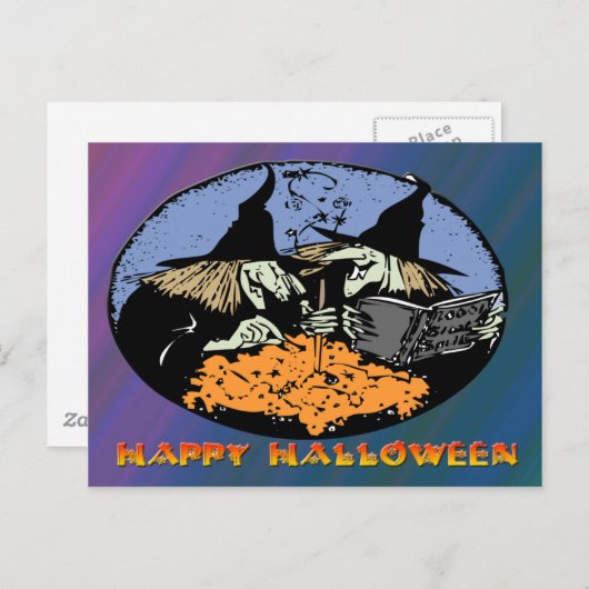 Hexen Cauldron Postkarte (Vorne/Hinten)