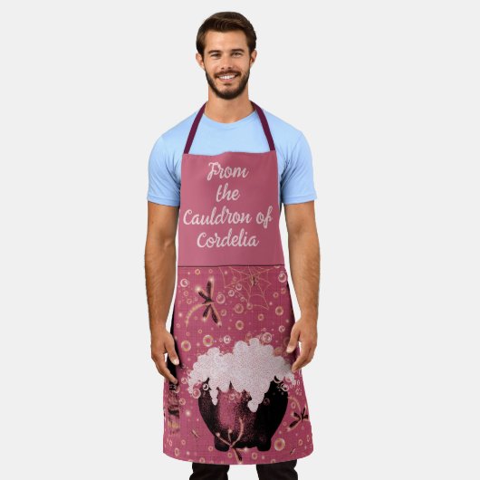 Hexen Cauldron Rosa Schürze (Getragen)