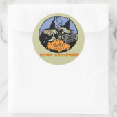 Hexen Cauldron Runder Aufkleber (Tasche)