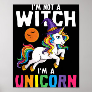 Hexen-Einhorn-Shirt Mädchen Halloween Poster