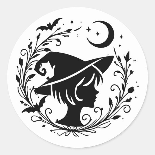 Hexen-Elfen-Wicca-Magie-Hexen-Halloween Runder Aufkleber (Vorderseite)