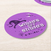 Hexen erhalten Stitches für Paper-Untersetzer Runder Pappuntersetzer (Angewinkelt)