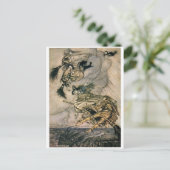 Hexen fahren Vintage Postkarte (Stehend Vorderseite)