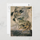 Hexen fahren Vintage Postkarte (Vorne/Hinten)