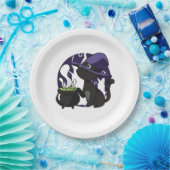 Hexen Familiar Black Cat Pappteller (Party)
