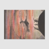 Hexen feiern einen Vollmond während Halloweens Seidenpapier (Vorderseite)