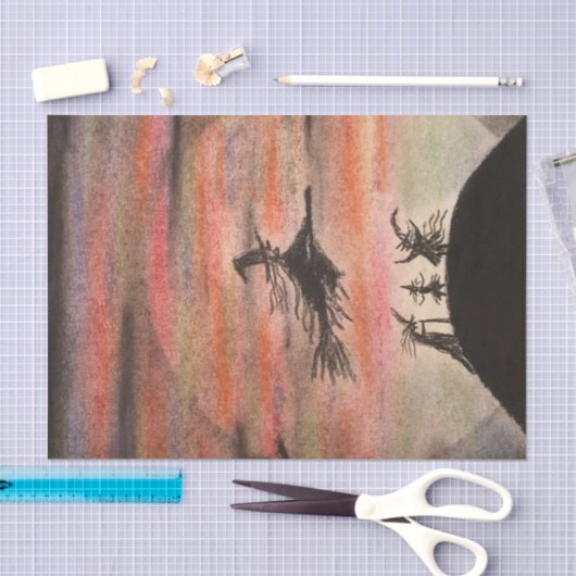 Hexen feiern einen Vollmond während Halloweens Seidenpapier (Handwerk)