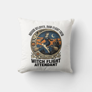 Hexen-Flugbegleiterin Halloween-Besen brach Design Kissen