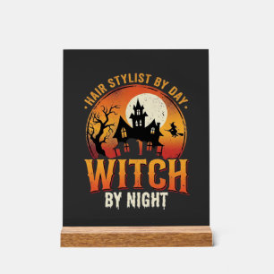 Hexen-Friseur Halloween Vintage Design_1 Acrylschild