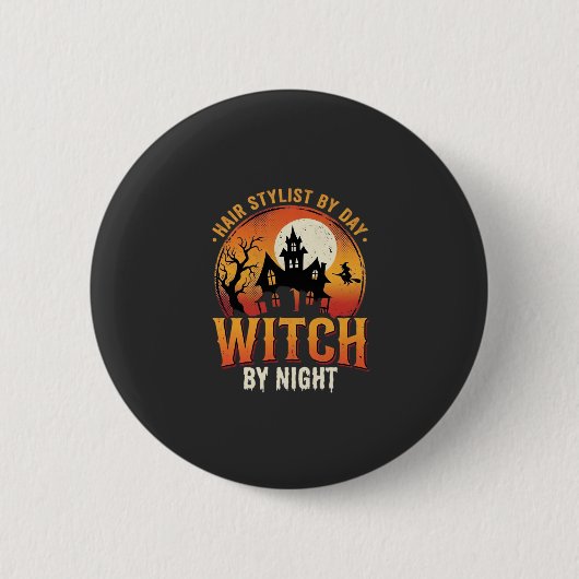 Hexen-Friseur Halloween Vintage Design_1 Button (Vorderseite)