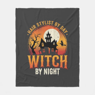 Hexen-Friseur Halloween Vintage Design_1 Fleecedecke
