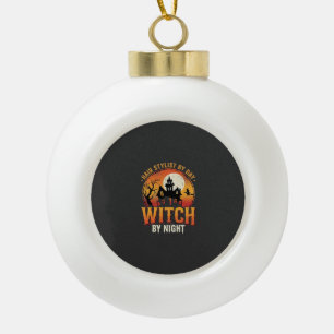 Hexen-Friseur Halloween Vintage Design_1 Keramik Kugel-Ornament