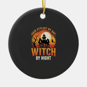 Hexen-Friseur Halloween Vintage Design_1 Keramik Ornament