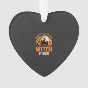 Hexen-Friseur Halloween Vintage Design_1 Ornament