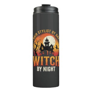 Hexen-Friseur Halloween Vintage Design_1 Thermosbecher
