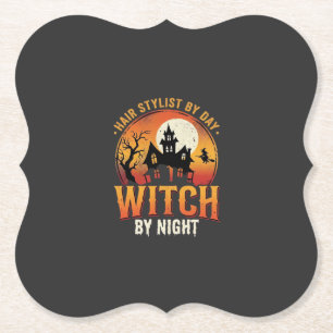 Hexen-Friseur Halloween Vintage Design_1 Untersetzer