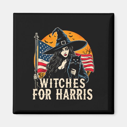 Hexen für Kamala Harris Halloween Politische Elek Magnet (Vorne)