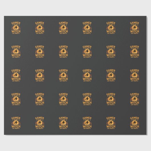 Hexen-Gamer-Halloween-Gaming-Design Geschenkpapier (Flach)